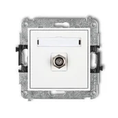 Gniazdka elektryczne - Mechanizm gniazda antenowego pojedynczego typu F (SAT) niklowany biały MGF-1 Karlik Mini - miniaturka - grafika 1