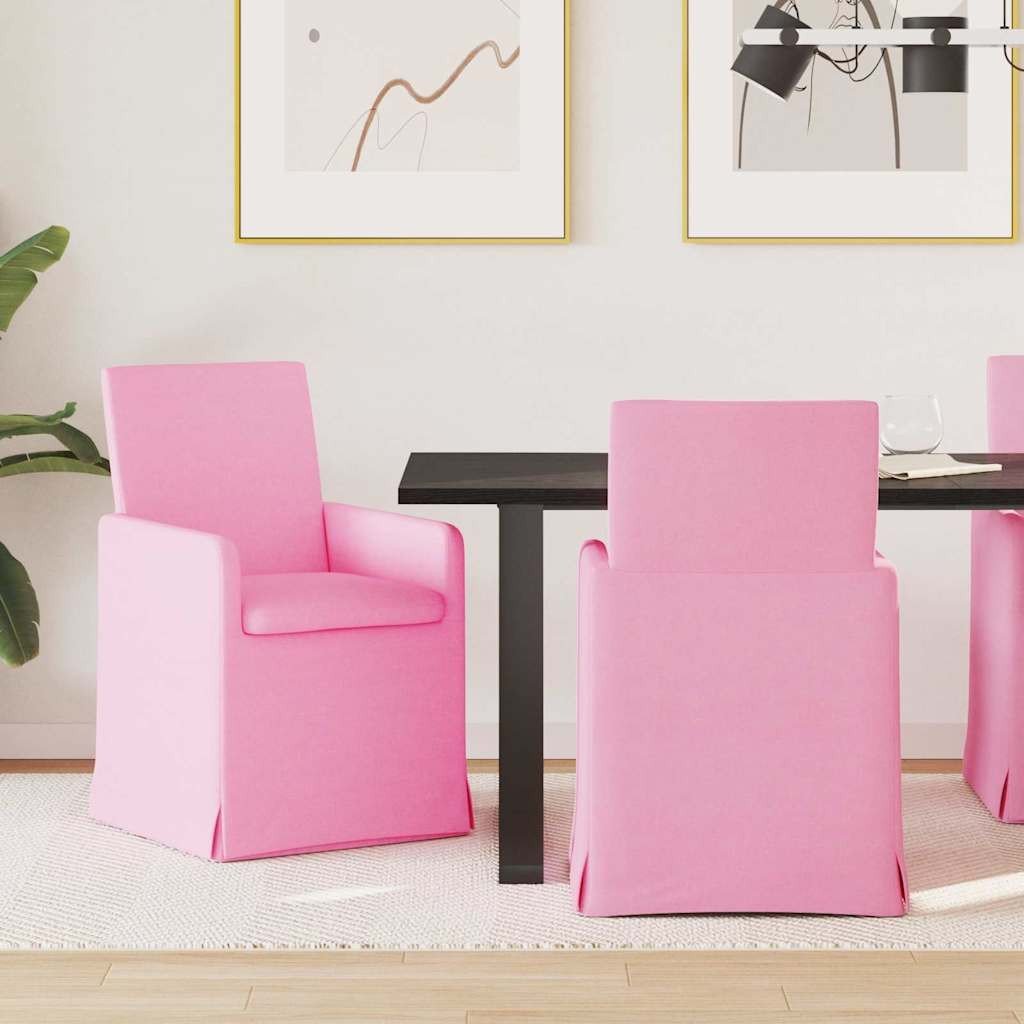vidaXL Krzesła jadalne 2 pcs Różowy 57 x 67 x 95 cm tkanina