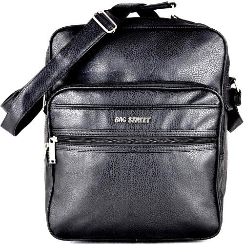 Czarna PIONOWA TORBA MĘSKA do Pracy Szkoły A4 Teczka LISTONOSZKA + 3 Komory