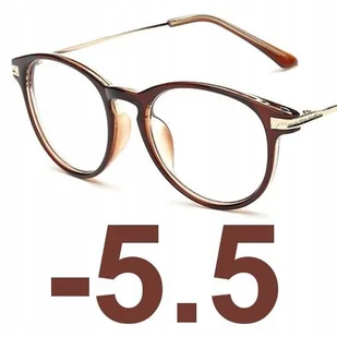 Okulary kujonki korekcyjne minusy brązowe -5.5 - Okulary korekcyjne, oprawki, szkła - miniaturka - grafika 1
