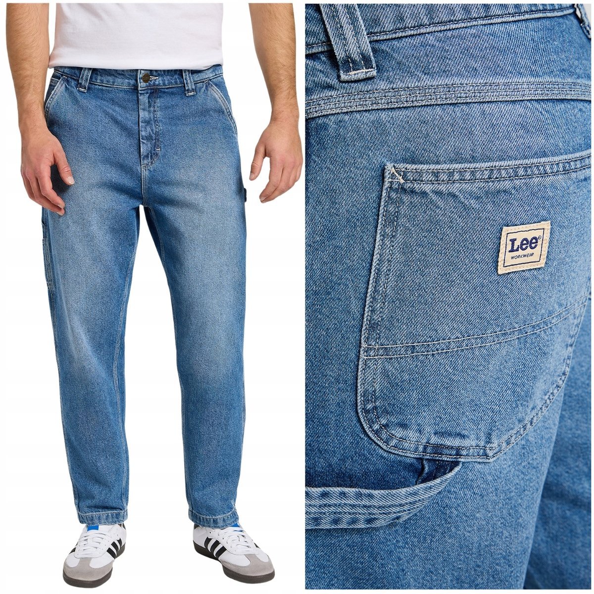 Lee CARPENTER Coastline WORKWEAR luźne spodnie jeansowe bez streczu W31 L32