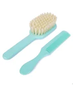 Szczotki do włosów dla dzieci - Poupy Poupy, Zestaw Szczotka i Grzebień do włosów dla niemowląt, Turkusowy - miniaturka - grafika 1