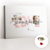 Tablice i flipcharty - Szkolna Tablica korkowa 60x40 cm, Kolorowe Pinezki, wzór Napis kochaj siebie - miniaturka - grafika 1