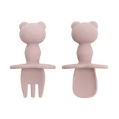 Sztućce dla dzieci - Sztućce Miś Silikonowe [Kolor Jasnobrązowy] - miniaturka - grafika 1