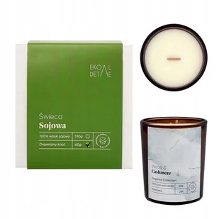 Świeca sojowa w szkle Wood & Cashmere, Kolekcja Elegance, 60 g ekoDetale - Świece Świeca sojowa w szkle Wood & Cashmere, Kolekcja Elegance, 60 g ekoDetale - Świece - miniaturka - grafika 1