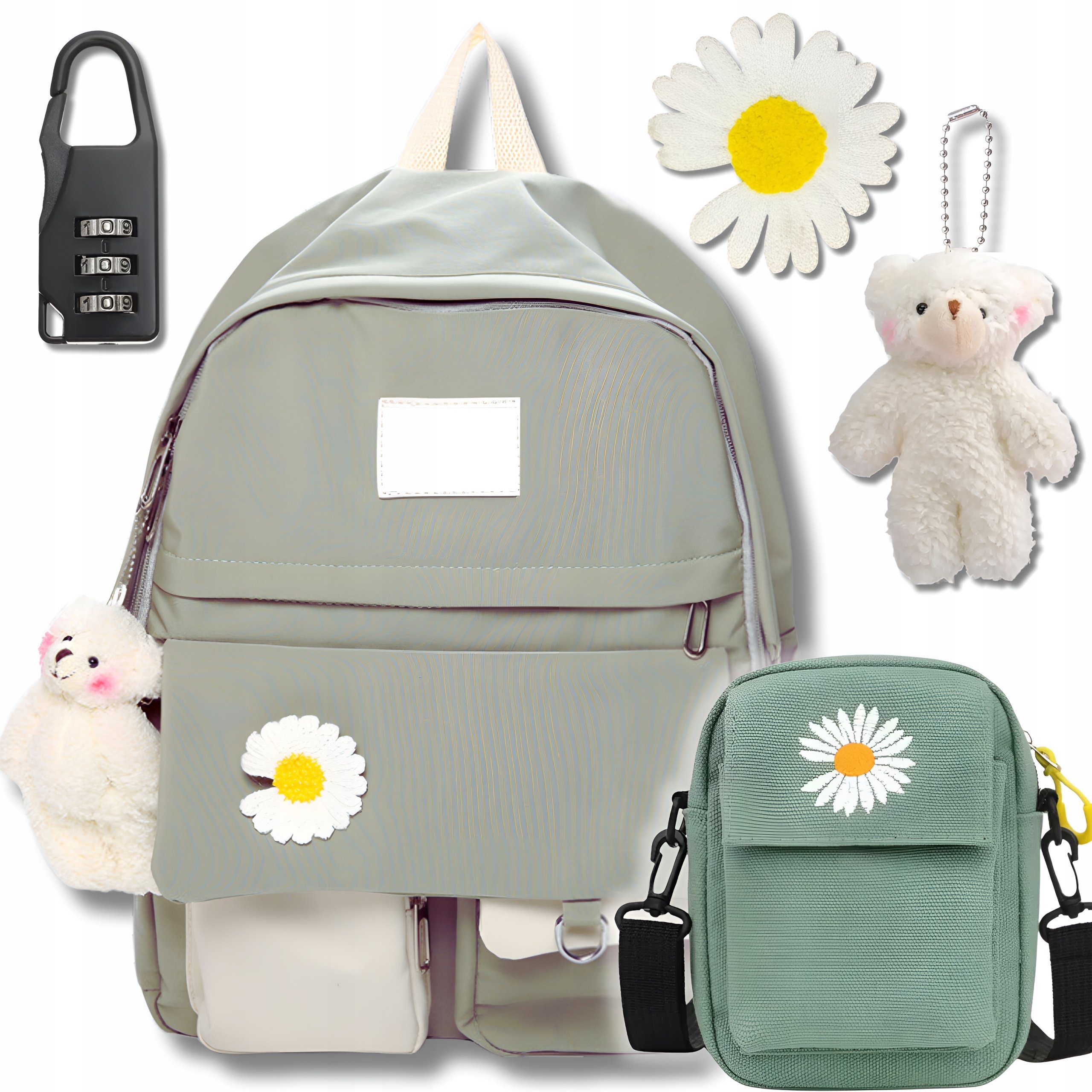 Plecak Szkolny Do Szkoły Młodzieżowy Brelok Miś Listonoszka Kg Zestaw 5w1