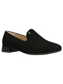 Mokasyny damskie - Wojas Skórzane mokasyny w kolorze czarnym - miniaturka - grafika 1