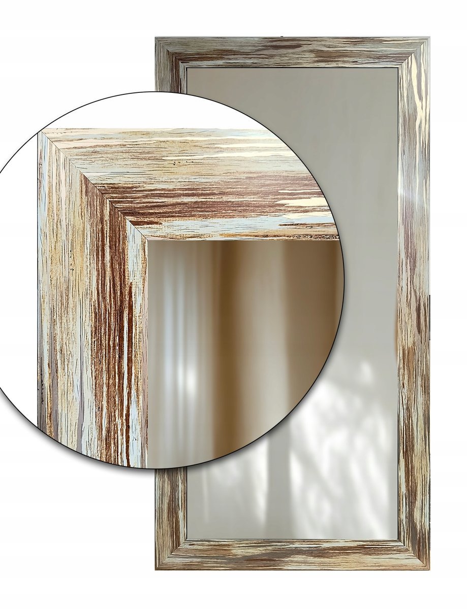 Lustro ścienne w drewnianej kolorowej malowanej ramie 120x60 r5