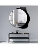 Lustra - Dekoracyjne lustro okrągłe na czarnej plamie - PLAMKO, Wymiary: 140x134 (FI118) - miniaturka - grafika 1