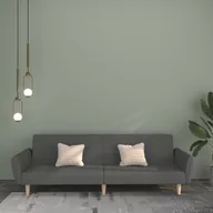 Sofy i kanapy - Rozkładana kanapa 2-osobowa, jasnoszara, tapicerowana tkaniną Lumarko! - miniaturka - grafika 1