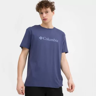 Koszulki sportowe męskie - Męski t-shirt z nadrukiem COLUMBIA CSC Basic Logo Tee - niebieski - grafika 1