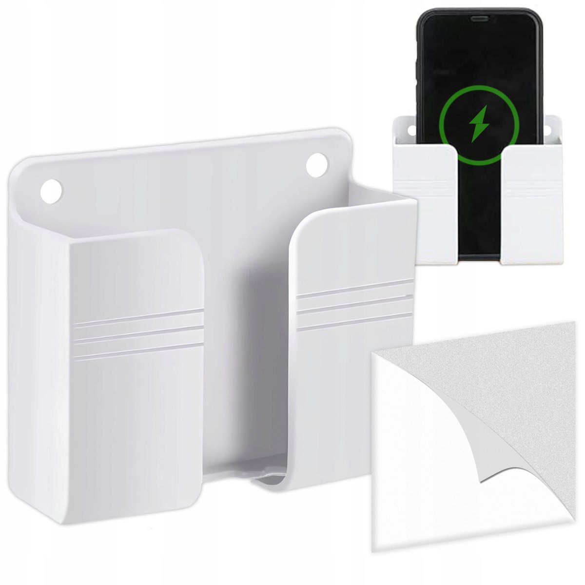 UCHWYT ŚCIENNY DO ŁADOWANIA NA TELEFON PILOT PODSTAWKA PÓŁKA SAMOPRZYLEPNY