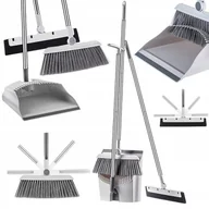 Miotły, szufle, mopy - Zestaw Do Sprzątania Zamiatania 3w1 Miotła Szufelka Ściągacz Podłogi - miniaturka - grafika 1