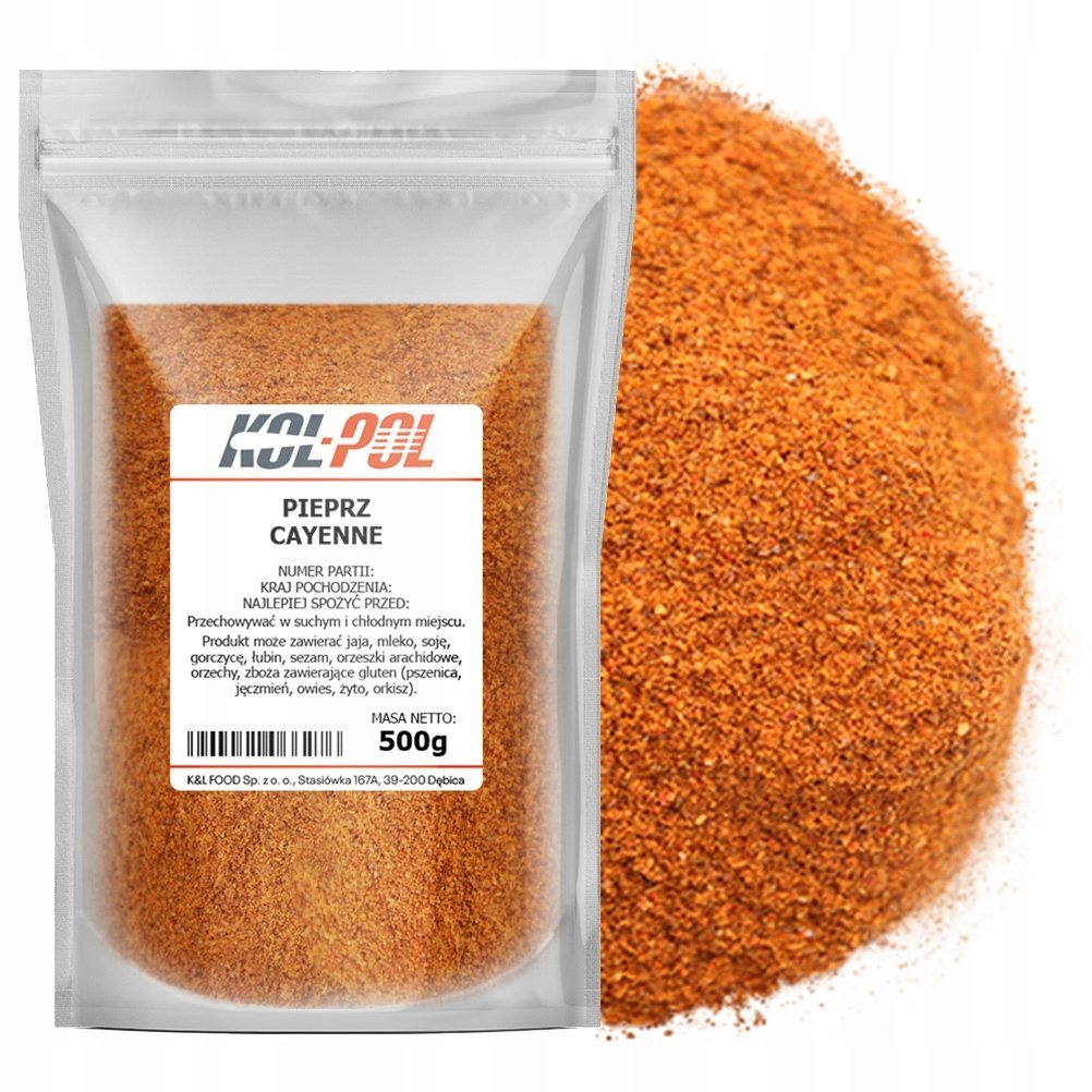 PIEPRZ CAYENNE 500g Kajeński mielony bardzo ostry naturalny jakość Kol-Pol