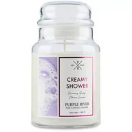 Świece - Purple River sojowa naturalna świeca zapachowa w szkle 22 oz 623 g - Creamy Shower - miniaturka - grafika 1