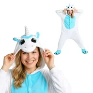 Stroje karnawałowe - Piżama Onesie Kigurumi Kostium Przebranie Biały Jednorożec M: 155-165cm - miniaturka - grafika 1