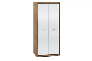 Szafa SULA *biały/orzech naturalny, 92x203x62, Płyta laminowana 28 mm - Szafy - miniaturka - grafika 1