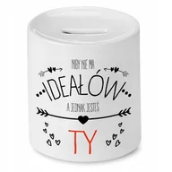 Skarbonki - SKARBONKA DLA CHŁOPAKA NIBY NIE MA IDEAŁÓW z Nadrukiem ze Zdjęciem - miniaturka - grafika 1