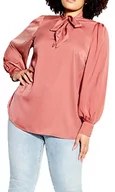 Koszulki i topy damskie - CITY CHIC Damski top plus size w Awe Dress Shirt, brązowy (taupe), 40-Du?e rozmiary - miniaturka - grafika 1