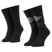 Skarpetki męskie - Skarpety długie Tommy Hilfiger 100001495 Czarny - miniaturka - grafika 1