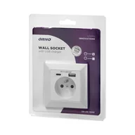 Inne akcesoria elektryczne - Orno Gniazdo pojedyncze 2P+Z USB-A + USB-C wyjście 5VDC max 2,8A OR-AE-13232 - miniaturka - grafika 1