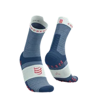 Skarpetki sportowe męskie - COMPRESSPORT Skarpetki do biegania wysokie PRORACING SOCKS V4 RUN HIGH blues/sugar - miniaturka - grafika 1