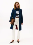 Płaszcze damskie - Tommy Hilfiger Wełniany płaszcz damski z zawartością kaszmiru Kobiety Wełna niebieski jednolity, 36 - miniaturka - grafika 1