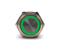 Żarówki samochodowe - Włącznik On/Off, Przycisk Zatrzaskowy Led 18Mm Zielony 12V - miniaturka - grafika 1