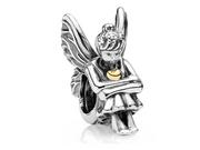Charmsy - Pandora Valerio.pl Rodowany srebrny charms anioł aniołek angel serce heart srebro 925 PAS180 PAS180 - miniaturka - grafika 1