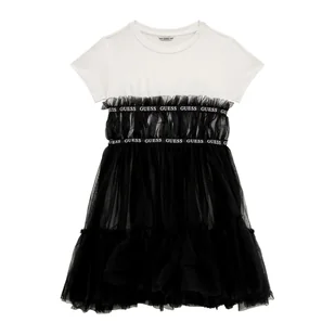 Dziecięca Sukienka GUESS MIXED FABRIC DRESS J4RK26K6YW0-JBLK – Czarny - Sukienki i spódniczki dla dziewczynek - miniaturka - grafika 1