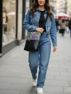 Torebki damskie - Torebka damska pink leopard z ekoskóry na co dzień - miniaturka - grafika 1