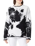 Swetry damskie - SIDONA Damski sweter z dzianiny 10425107-SI01, czarno-biały, M/L, czarny biały, M-L - miniaturka - grafika 1