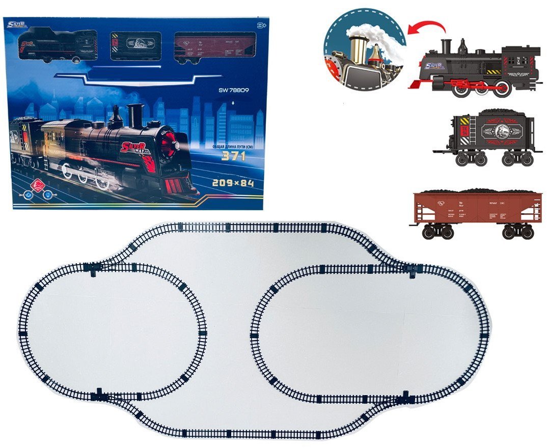 MEGA Kolejka z Pociągami z Funkcją Dymu, Świateł i Dźwięku EDUKAMP