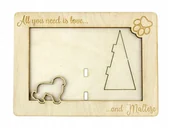 Ramki na zdjęcia - Maltańczyk ramka na zdjęcie z psem grawer - miniaturka - grafika 1