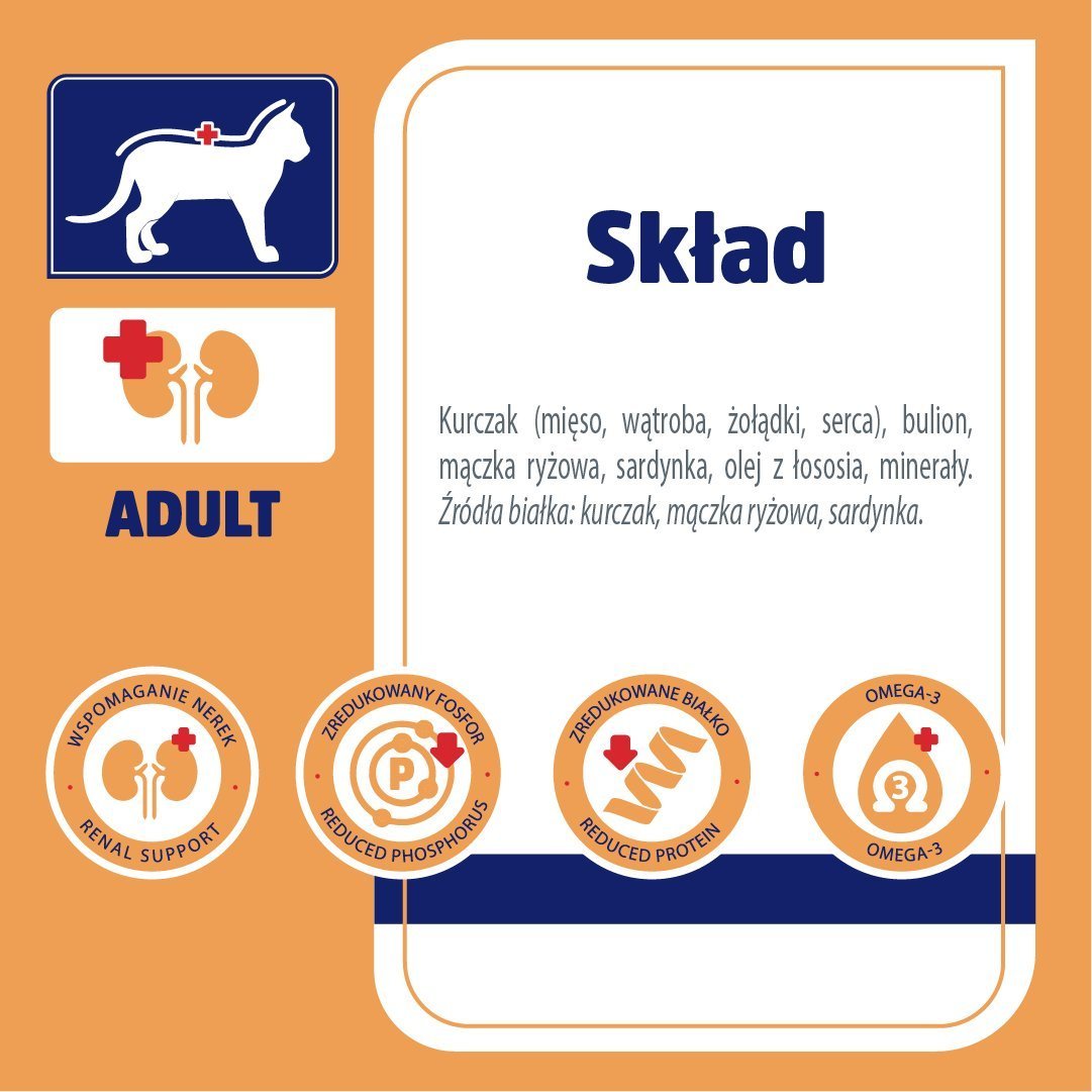 Vet Response Karma weterynaryjna mokra dla kota VET RESPONSE RENAL szalka 4 x 85 g