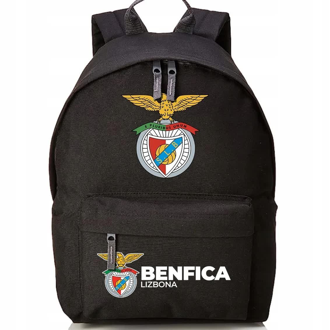 Plecak Szkolny Czarny BENFICA LIZBONA Kluby Piłkarskie Piłkarze Sport Wzory