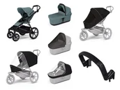 Wózki dziecięce - Wózek miejski Thule Urban Glide 4-wheel Mid blue + Bassinet Mid blue SET 7in1 - miniaturka - grafika 1