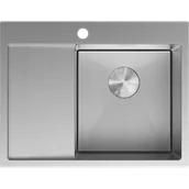 Zlewozmywaki - Mexen Exar zlewozmywak stalowy 1-komorowy z ociekaczem prawy 620 x 480 mm, inox HC - 6432621005P-01HC - miniaturka - grafika 1