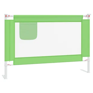 vidaXL Barierka do łóżeczka dziecięcego, zielona, 100x25 cm, tkanina - Zabezpieczenia dla dzieci - miniaturka - grafika 1