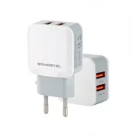 Powerbanki - Somostel ŁADOWARKA SIECIOWA 2.1A BIAŁA SOMOSTEL 2100MAH 2XUSB DUAL SMS-A13 SMS-A13 2_421347 - miniaturka - grafika 1