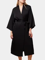 Szlafroki damskie - Triumph Szlafrok Robes Satin Robe 01 10216534 Czarny - miniaturka - grafika 1