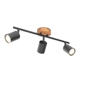 Lampy sufitowe - QAZQA Industrialna czerń z uchylnym drewnem - Jeana - miniaturka - grafika 1