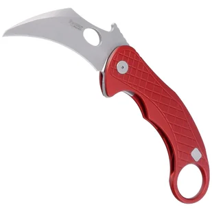 Nóż składany LionSteel L.E.One Karambit Red Aluminium, Stone Washed MagnaCut by Emerson Design (LE1 A RS) - Noże - miniaturka - grafika 5