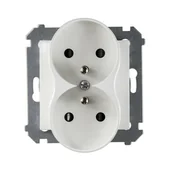 Wyłączniki światła i elektryczne - Simon Gniazdo podwójne 2 x 2P + Z 54 biały - miniaturka - grafika 1
