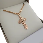 Łańcuszki - Złoty Łańcuszek Singapur+Krzyżyk 60Cm3Mm Gwarancja - miniaturka - grafika 1