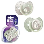 Smoczki uspokajające - Lovi Smoczek Silikonowy Dynamiczny Night & Day 18m+ 2szt. Hedgehog Jeż - miniaturka - grafika 1