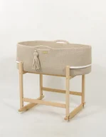 Łóżeczka i kojce - Kosz Mojżesza BOHO Handmade z kołyską - jasny beż - miniaturka - grafika 1