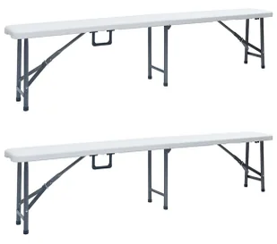 Zestaw białych ławek ogrodowych D6-C56 - Ławki ogrodowe - miniaturka - grafika 1