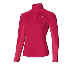 Mizuno Damska koszulka Dryaeroflow Ls Hz Czerwony Czerwony perski S J2GA1712 - Koszulki i topy damskie - miniaturka - grafika 1