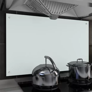vidaXL Panel ochronny do kuchni, biały, 100x60 cm, szkło hartowane - Akcesoria i części AGD - miniaturka - grafika 1